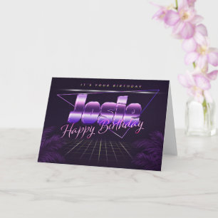 Josie Name Vorname lila retro Karte Geburtstag Card