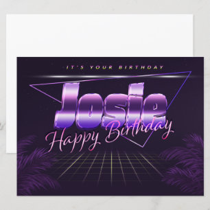 Josie Name Vorname lila retro Karte Geburtstag Card