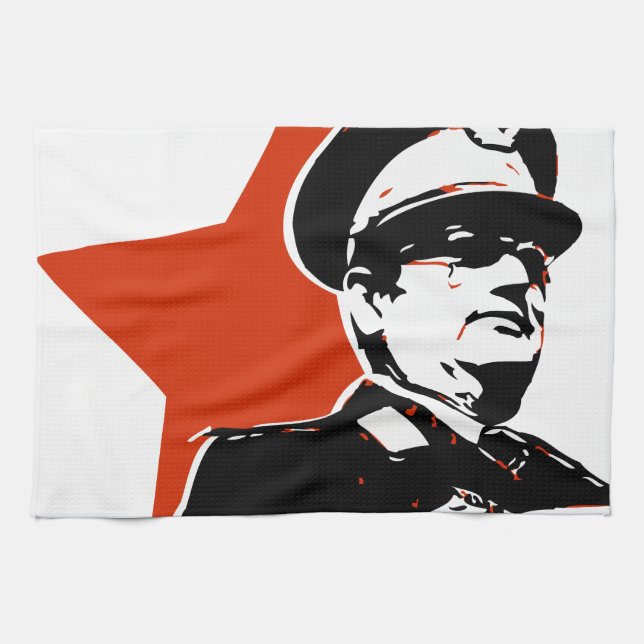Josip Broz Tito Jugoslavija Tea Towel (Horizontal)