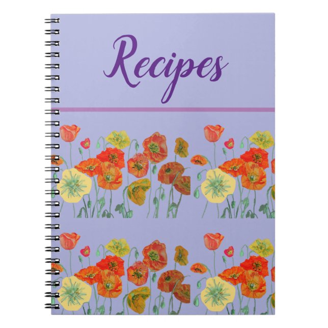 Journal Book Pansy Lilac Purple Recipe Floral (Front)