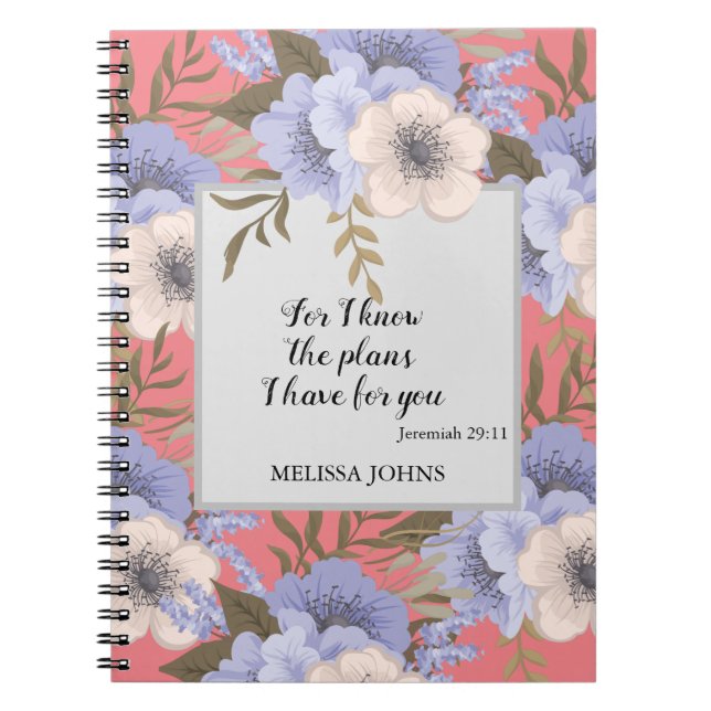 Journal Notebook, with pastel florals (Front)