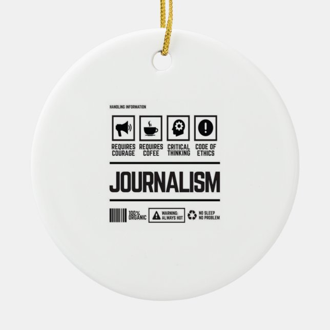 journalism ceramic ornament (Front)