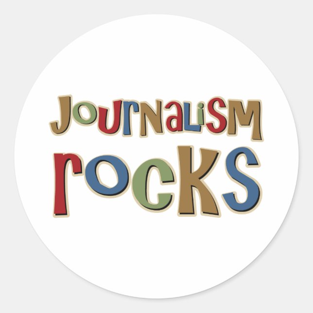 Journalism Rocks Classic Round Sticker (Front)