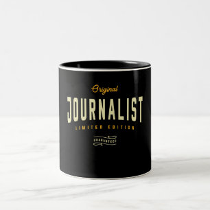 Journalist Funny Job Title Profession Two-Tone Coffee Mug