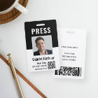 Journalist or Reporter Photo QR Code Press Pass ID