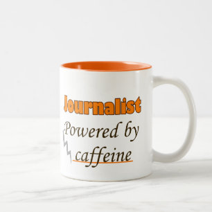 Journalist Powered by caffeine Two-Tone Coffee Mug