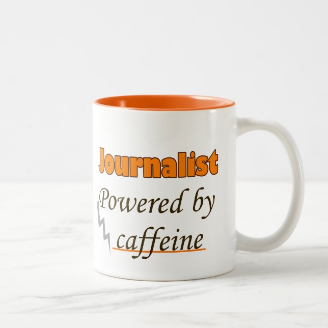 Journalist Powered by caffeine Two-Tone Coffee Mug (Right)