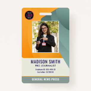Journalist Press Pass  Photo ID  Badge ID Badge