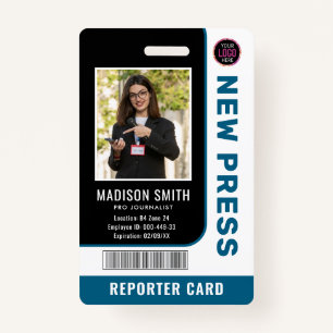 Journalist Press Pass  Photo ID  ID Badge