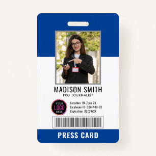Journalist Press Pass  Photo ID  ID Badge