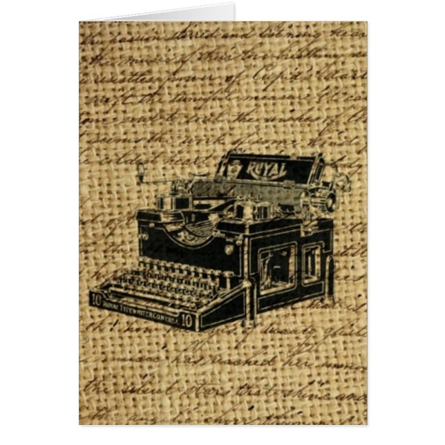 journalist scripts burlap antique typewriter (Front)