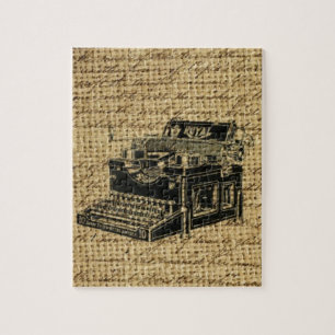 journalist scripts burlap antique typewriter jigsaw puzzle