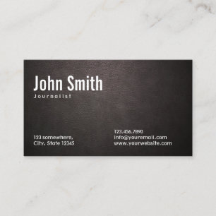 Journalist Stylish Dark Leather Business Card