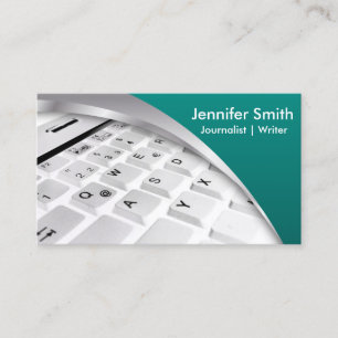 Journalist   Writer   Blogger   Reporter - Teal Business Card