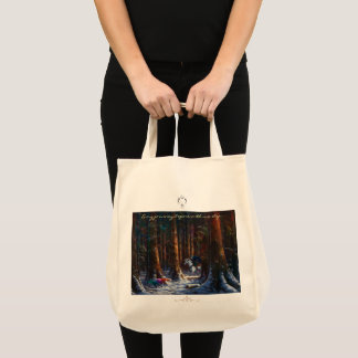 Journey begins - fantasy forest landscape art tote bag