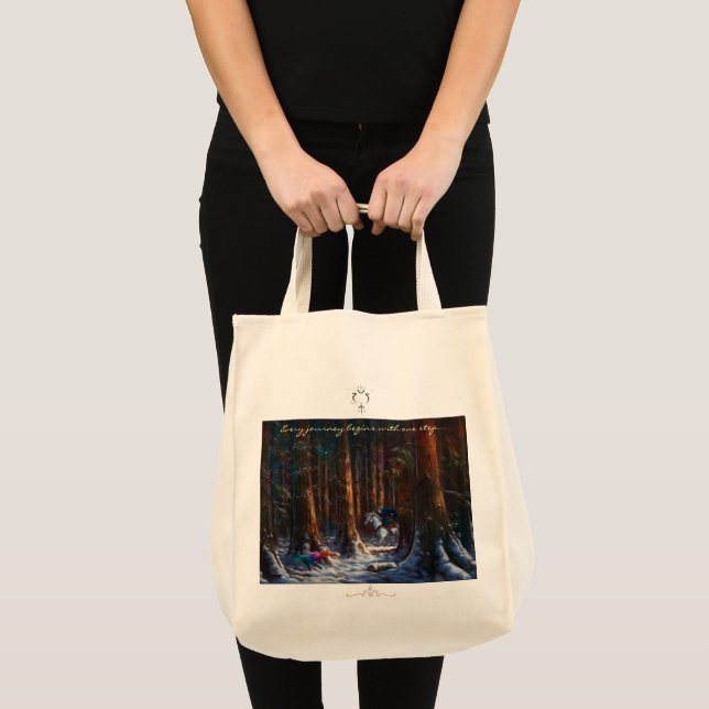 Journey begins - fantasy forest landscape art tote bag (Front (Product))