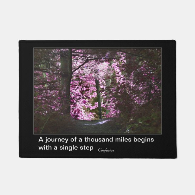 Journey Begins With Confucius Quote Inspirational Doormat (Front)