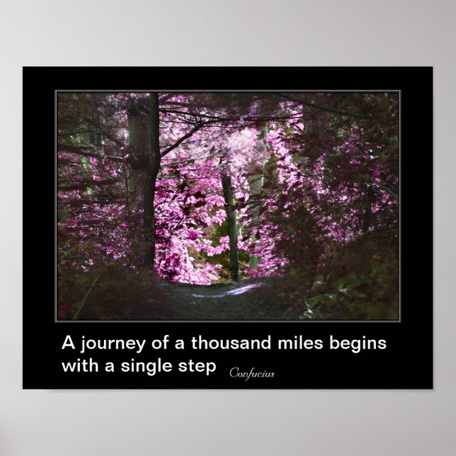 Journey Begins With Confucius Quote Inspirational Poster (Front)