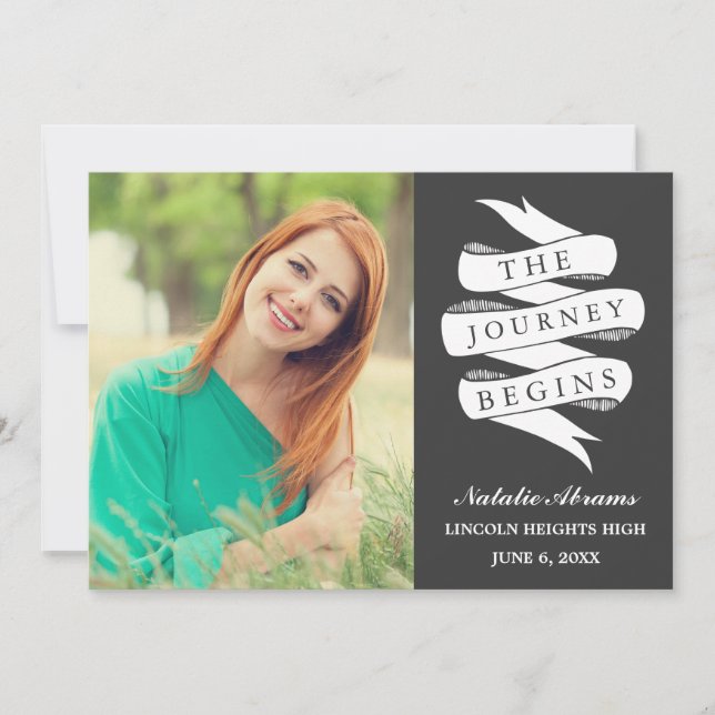 Journey | Custom Colour Graduation Party Invitatio Invitation (Front)