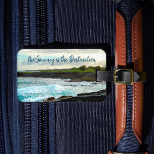 Journey Is The Destination Hawaii Black Sand Beach Luggage Tag