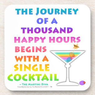 Journey of a Thousand Happy Hours Cork Coaster