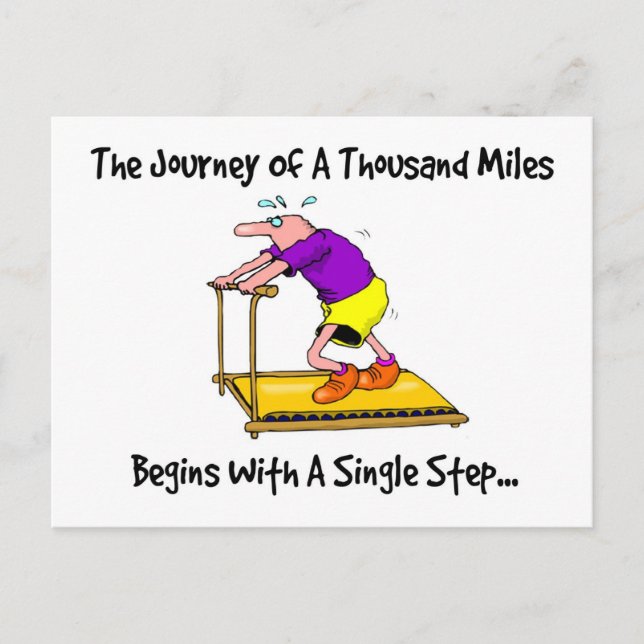 Journey Of A Thousand Miles - Exercise Motivation Postcard (Front)