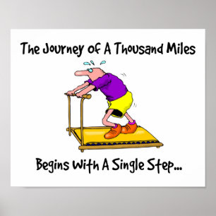 Journey Of A Thousand Miles - Exercise Motivation Poster