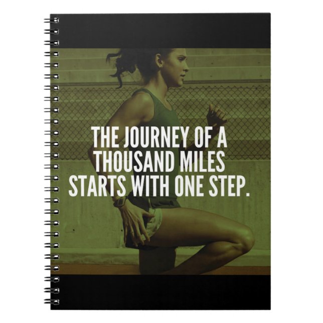 Journey Of A Thousand Miles - Workout Inspiration Notebook (Front)