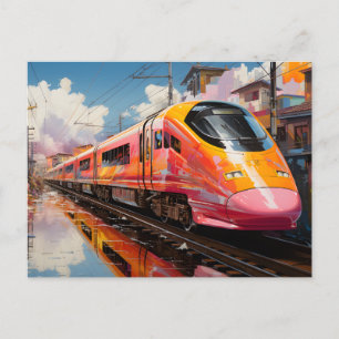 Journey of Steel: Captivating Train-Inspired Postcard