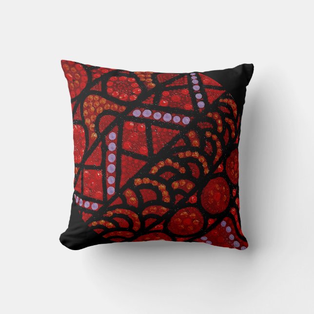 Journey Red Black Accent Pillow Cushion (Front)