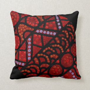 Journey Red Black Accent Pillow Cushion