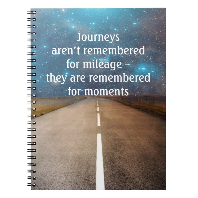 Journey Road Trip Memories Travel Quote Notebook (Front)