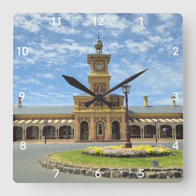 Journey through Time at Albury Station Square Wall Clock (Front)