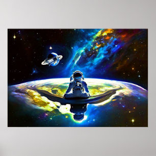 Journey to Inner Peace: Astronaut Meditation Poster