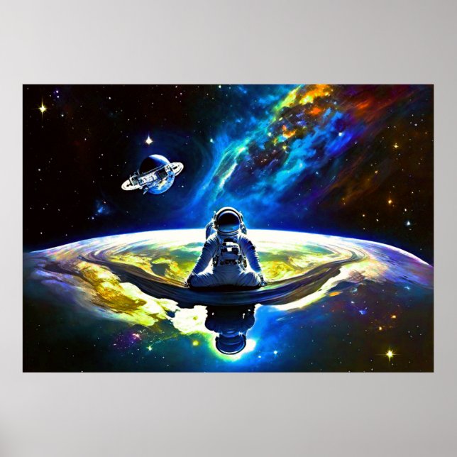 Journey to Inner Peace: Astronaut Meditation Poster (Front)
