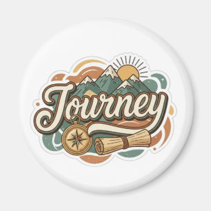 Journey to mountains & adventure typography magnet