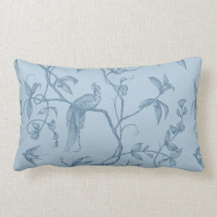 Journey to the Chateau Peacock Blue Throw Pillow