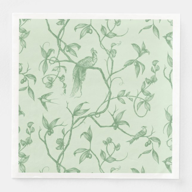 Journey to the Chateau Peacock Green Napkin (Front)