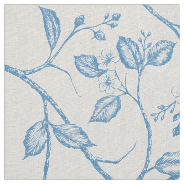 Journey to the Chateau Warbler Blue Fabric (Swatch)