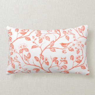 Journey to the Chateau Warbler Red Lumbar Cushion