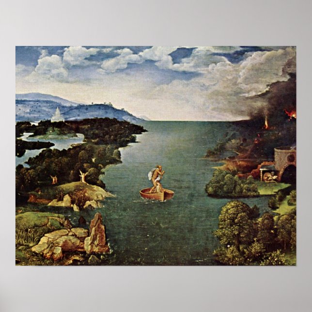 journey to the underworld by Joachim Patinir Poster (Front)