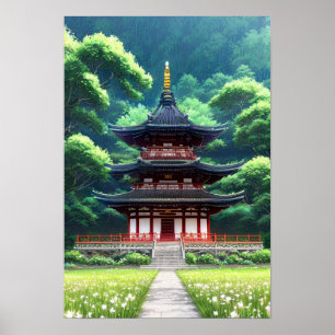 Journey to the Wooden Japanese Temple Poster