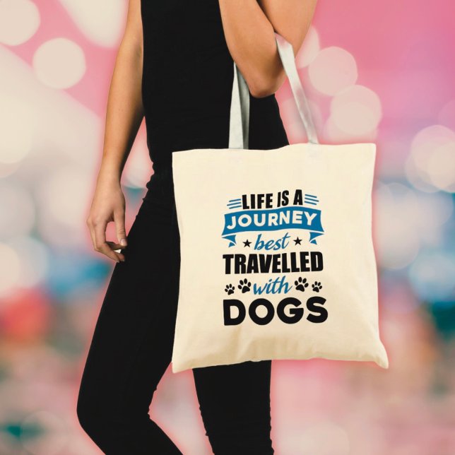 Journey with Dog Quote Tote Bag (Creator Uploaded)