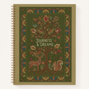 Journeys & Dreams Embroidered Stag & Squirrel Art Notebook