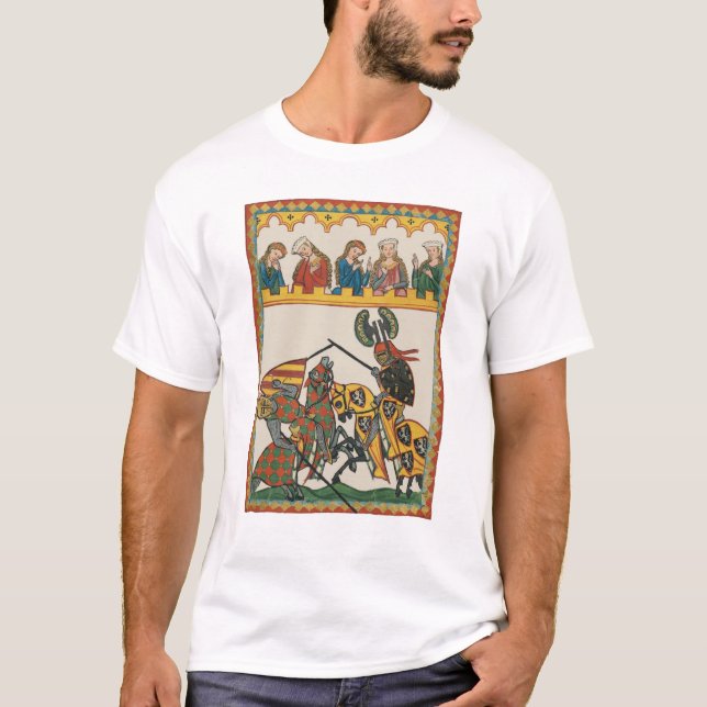 Jousting Knights At A Tournament T-Shirt (Front)