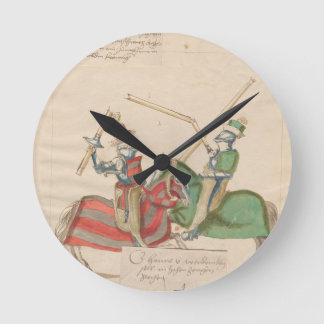 Jousting Knights Round Clock