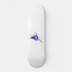 Joven bailarina en acuarela skateboard