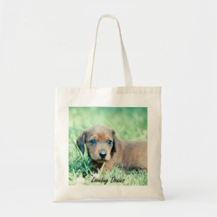 Jovi 4 wks-Lovebug Doxies Keepsake Tote Bag