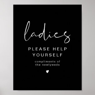 JOVI Black Edgy Ladies Bathroom Toiletry  Poster