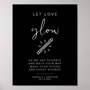 JOVI Black Edgy Let Love Glow Wedding Sign
